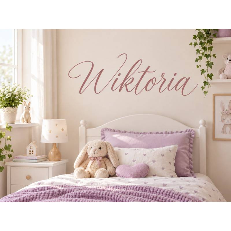 Naklejka dekoracyjna Imiona, imię: Wiktoria, naklejki dla dzieci – aranżacja