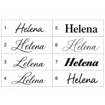 Naklejka dekoracyjna Imiona, imię: Helena, naklejki dla dzieci – 8 krojów pisma