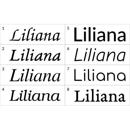Naklejka dekoracyjna Imiona, imię: Liliana, naklejki dla dzieci – 8 wzorów pisma