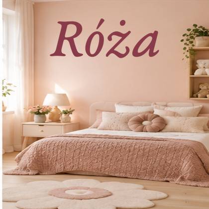 Naklejka dekoracyjna Imiona, imię: Róża, naklejki dla dzieci – aranżacja