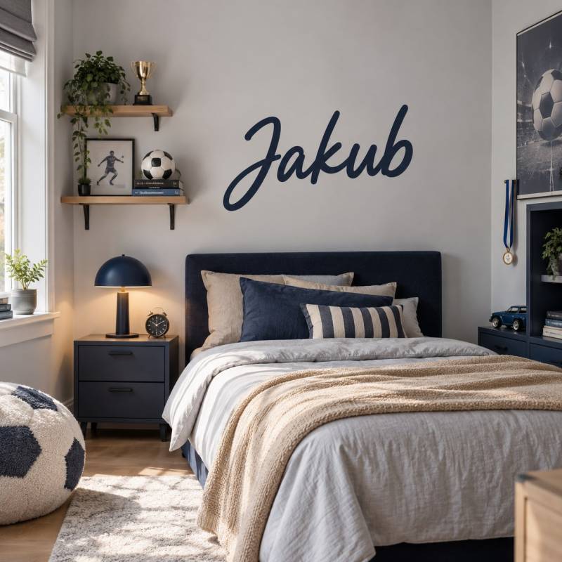 Naklejka dekoracyjna Imiona, imię: Jakub, naklejki dla dzieci – aranżacja