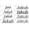 Naklejka dekoracyjna Imiona, imię: Jakub, naklejki dla dzieci – 8 wzorów pisma