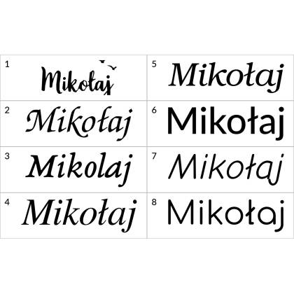 Naklejka dekoracyjna Imiona, imię: Mikołaj, naklejki dla dzieci – 8 wzorów pisma