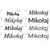 Naklejka dekoracyjna Imiona, imię: Mikołaj, naklejki dla dzieci – 8 wzorów pisma