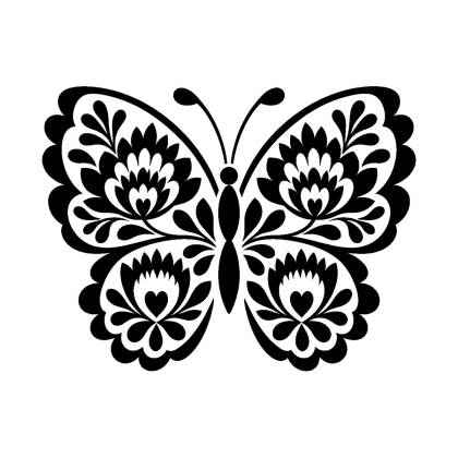 Naklejka dekoracyjna Wzór Łowicki – motyl ludowy
