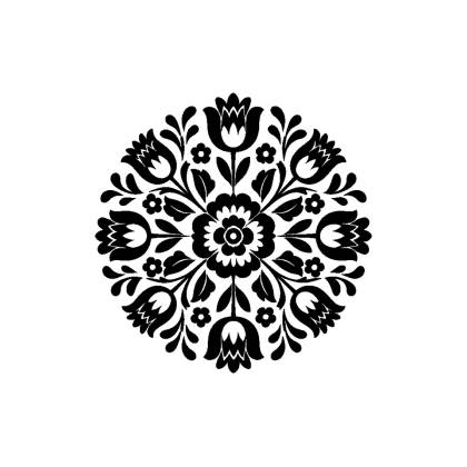 Naklejka dekoracyjna Wzór Łowicki – mandala łowicka
