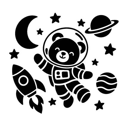 Szablon Malarski DC31 Miś astronauta w kosmosie