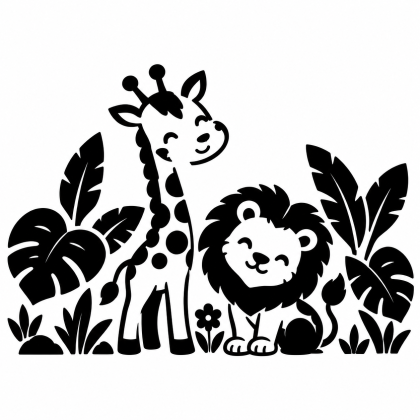 Szablon Malarski DC60 Safari – żyrafa i lew