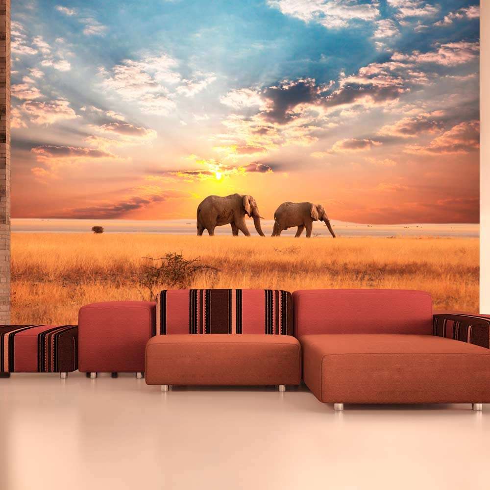 Fototapeta  Słonie na afrykańskiej sawannie