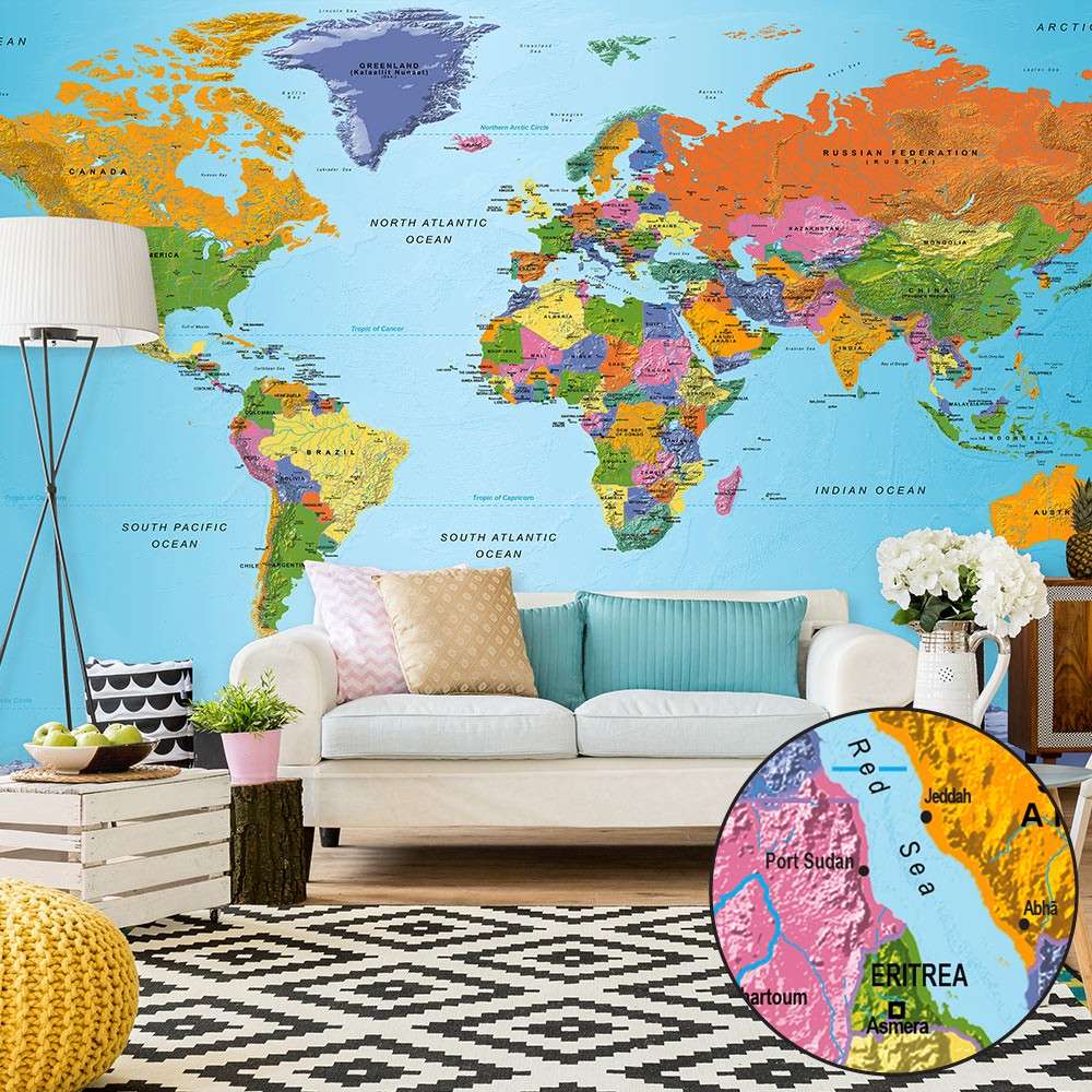 Fototapeta XXL  Mapa świata Kolorowa geografia II