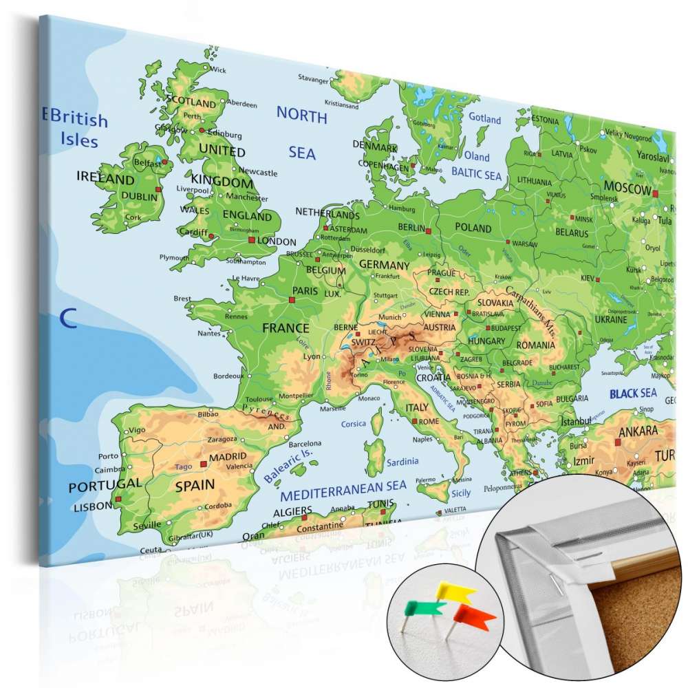 Obraz na korku  Europa [Mapa korkowa]