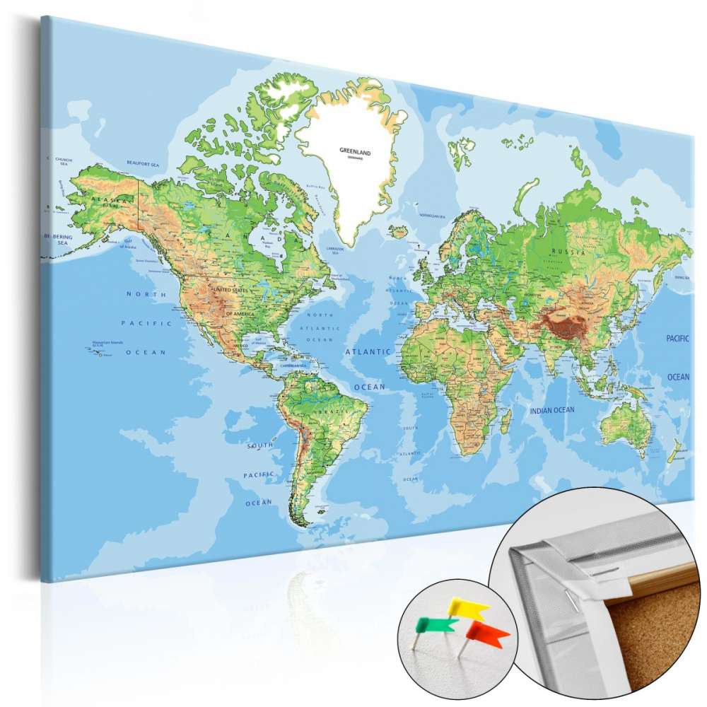 Obraz na korku  Geografia świata [Mapa korkowa]