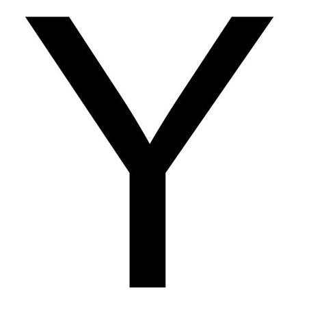 Szablon malarski litera Y , czcionka Arial