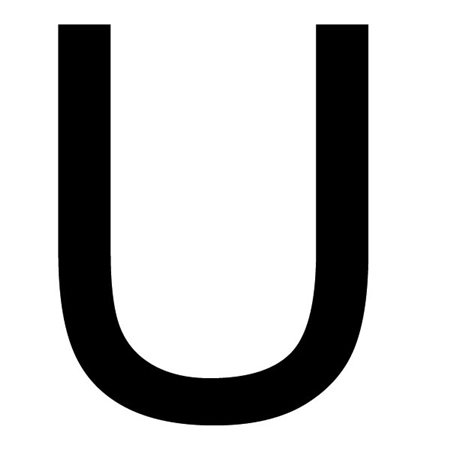 Szablon malarski litera U , czcionka Arial