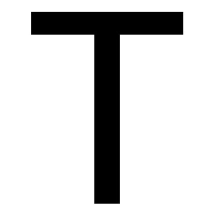 Szablon malarski litera T , czcionka Arial