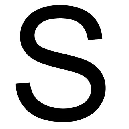 Szablon malarski litera S , czcionka Arial