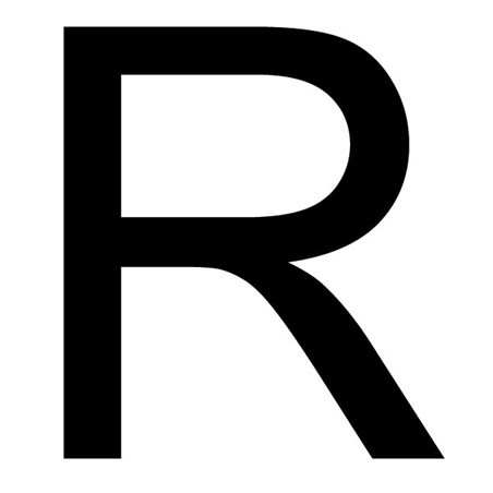 Szablon malarski litera R , czcionka Arial