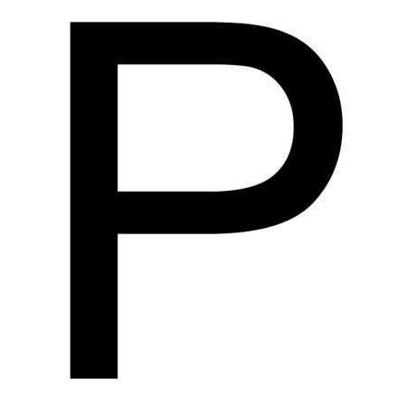 Szablon malarski litera P , czcionka Arial