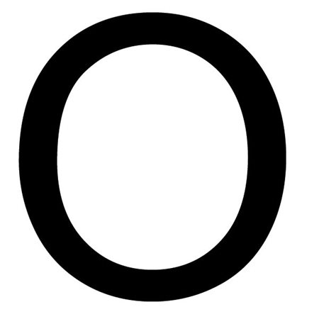 Szablon malarski litera O , czcionka Arial