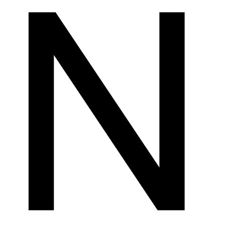 Szablon malarski litera N , czcionka Arial