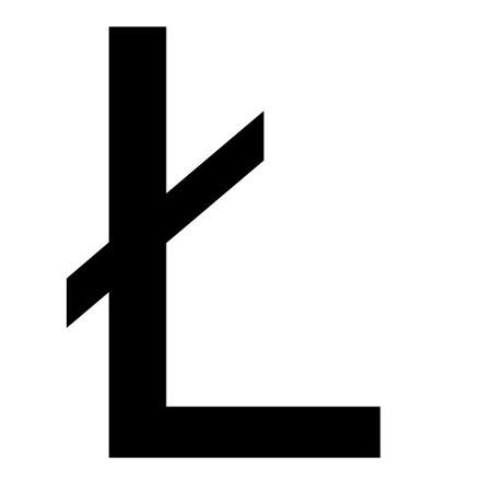 Szablon malarski litera Ł , czcionka Arial