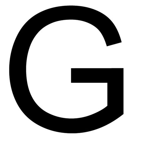 Szablon malarski litera G , czcionka Arial