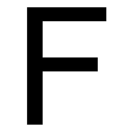 Szablon malarski litera F , czcionka Arial