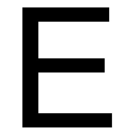 Szablon malarski litera E , czcionka Arial