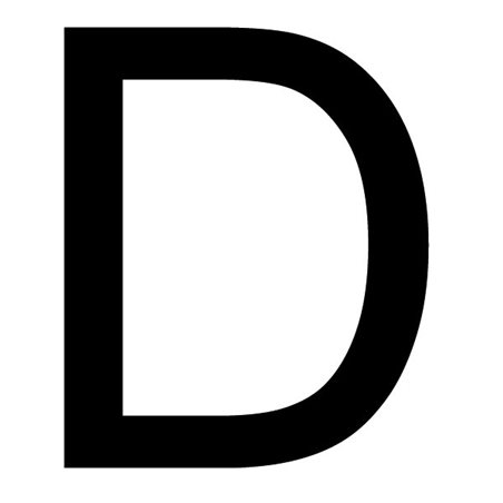 Szablon malarski litera D , czcionka Arial