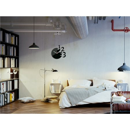 Zegar ścienny 1-2-3 Black