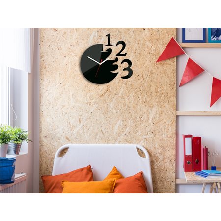 Zegar ścienny 1-2-3 Black