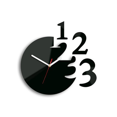 Zegar ścienny 1-2-3 Black
