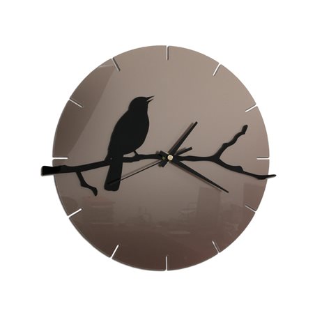Zegar ścienny BIRD Tortora&Black
