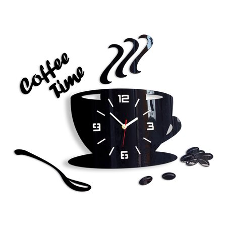 Zegar ścienny Coffe Time 3D Black