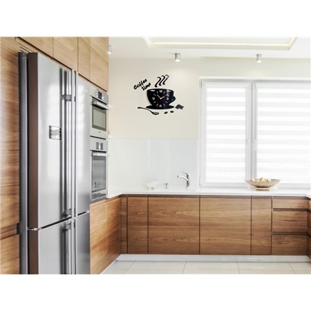 Zegar ścienny Coffe Time 3D Black