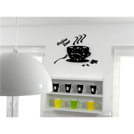 Zegar ścienny Coffe Time 3D Black