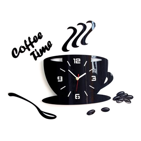 Zegar ścienny Coffe Time 3D Black