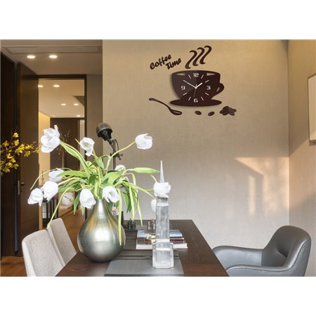 Zegar ścienny Coffe Time 3D Burgundy