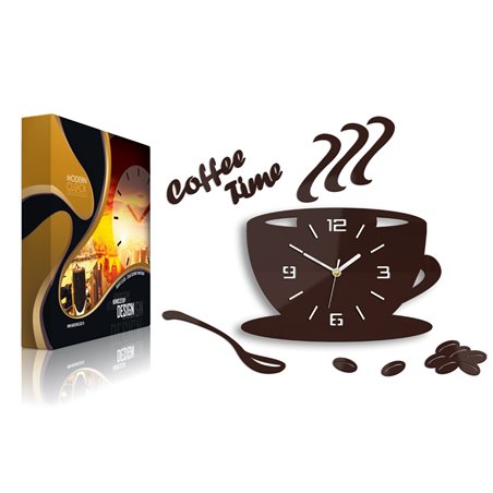 Zegar ścienny Coffe Time 3D Burgundy