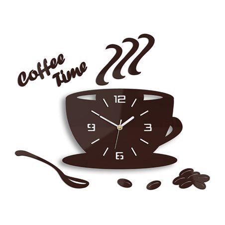 Zegar ścienny Coffe Time 3D Burgundy