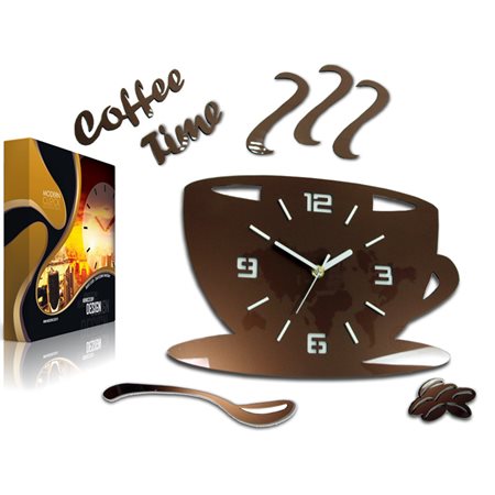 Zegar ścienny Coffe Time 3D Copper
