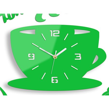 Zegar ścienny Coffe Time 3D Green