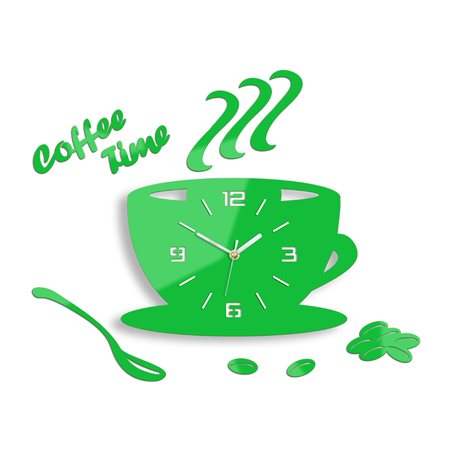 Zegar ścienny Coffe Time 3D Green
