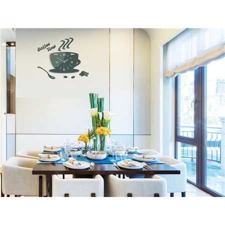 Zegar ścienny Coffe Time 3D Gray