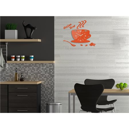 Zegar ścienny Coffe Time 3D Orange