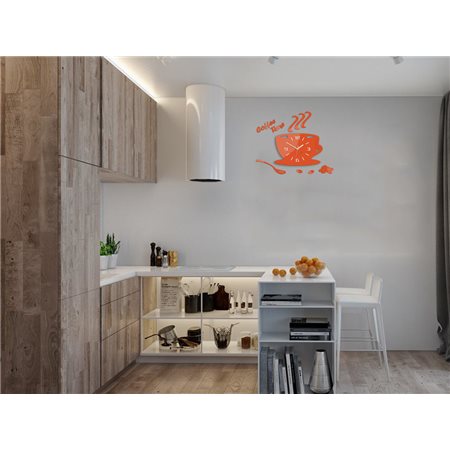 Zegar ścienny Coffe Time 3D Orange