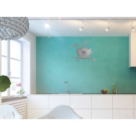 Zegar ścienny Coffe Time 3D Stone Grey