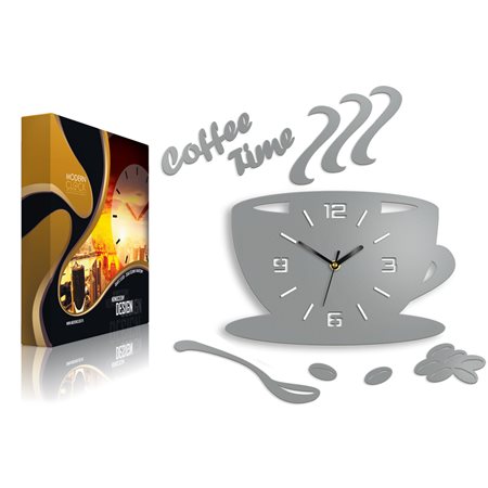 Zegar ścienny Coffe Time 3D Stone Grey
