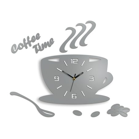 Zegar ścienny Coffe Time 3D Stone Grey