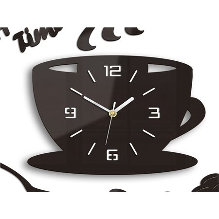 Zegar ścienny Coffe Time 3D Wenge